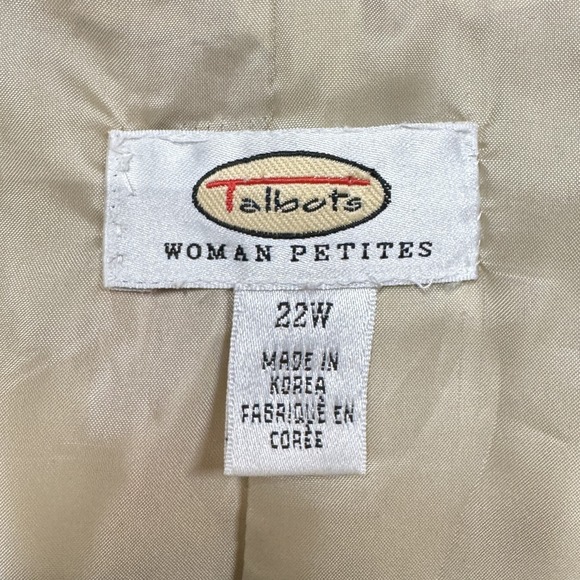 Talbots Vintage Blazer Jacket, Size 22W Petite, Brocade Floral Bird Silk Cotton - Picture 3 of 14